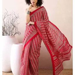 saree mall Women Ethnic Motif Design Bhagalpuri Silk Solid Saree Pre-stitched Saree image 1