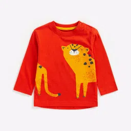 mothercare Cheetah Graphic Print Round-Neck T-shirt image 1
