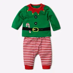 mini klub Embroidered Top with Pyjama Set image 1