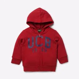 united colors of benetton Brand Print Zip-Front Hoodie image 1