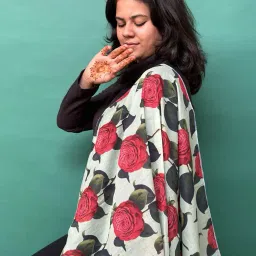 buta buti Women Floral Print Cotton Stole image 1