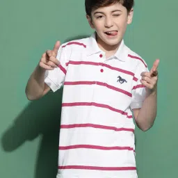 li'l tomatoes Boys Striped Regular Fit Polo T-Shirt image 1