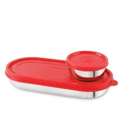 magnus Stainless Steel Oval-Shaped Lunch Box with Container image 1