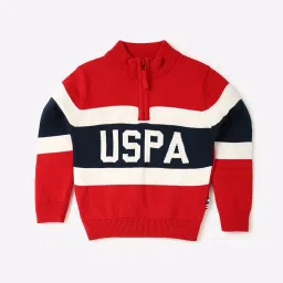 u.s. polo assn. Colourblock High-Neck Sweater with Full Sleeves image 1