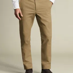 charles tyrwhitt Men Patterned Extra Slim Fit Flat-Front Chinos image 1