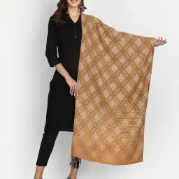 hk colours of fashion Woven Stole with Tassels image 1