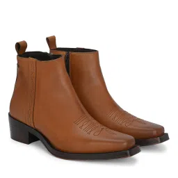 delize Men Ankle-Length Chelsea Boots with Zip Closure image 1