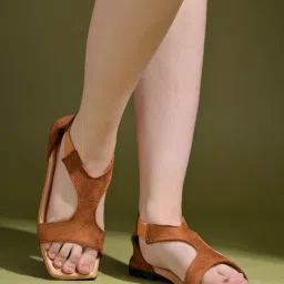 shoetopia Women Open-Toe Regular Fit Sling-Back Sandals image 1