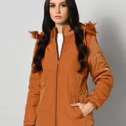 fort collins Women Puffer Jacket with Fur Accent image 1