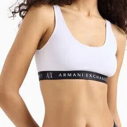 armani exchange Women Regular Fit Scoop-Neck Icon Project Bra Top-picture-15