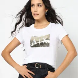 armani exchange Women Half- Sleeves Essentials T-Shirt image 1