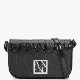 armani exchange Textured Handbag with Embossed Branding-picture-31