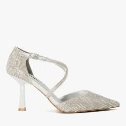 dune london Crystalled Crossover-Strap Heeled Court Shoes image 2