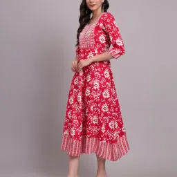 aayusika Women Embroidered Fit & Flare Dress image 2