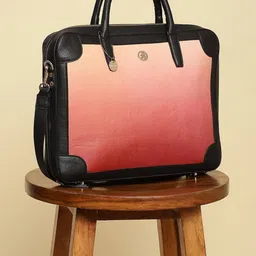 label ritu kumar Colourblocked 14 Inch Laptop Bag image 2