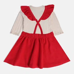 mini klub Ribbed Top with Pinafore Dress image 2