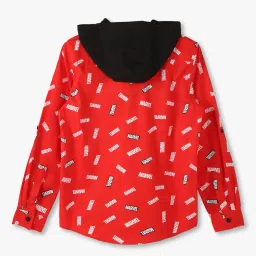 yb dnmx for trends select Boys Marvel Print Tailored Fit Hooded Shirt image 2