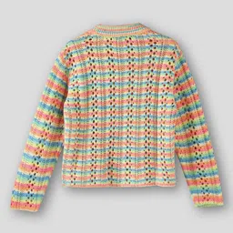 rio girls Girls Knitted Relaxed Fit Round-Neck Sweater image 2