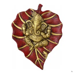 ecraftindia Lord Ganesha on Red Leaf image 2