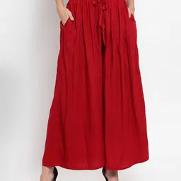 clora creation Pack of 2 Palazzos with Drawstring Waist image 2