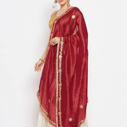 clora creation Embellished Woven Dupatta image 2