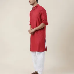 fabindia Pathani Kurta with Roll-Up Sleeves image 2