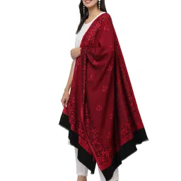 anekaant Leaf Print Stole with Fringes image 2