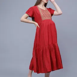 nightspree Women Embroidered Fit & Flare Dress image 2