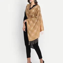 hk colours of fashion Woven Stole with Tassels image 2