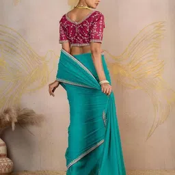 ri-wah Women Embellished Saree with Lace Border image 2
