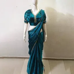 nancy designer Women Embellished Pre-Stitched Saree with Blouse image 2