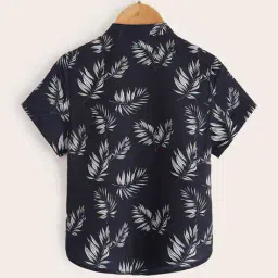 tior Boys Leaf Print Regular Fit Shirt image 2