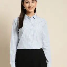 hancock Women Striped Regular Fit Shirt with Spread Collar image 2