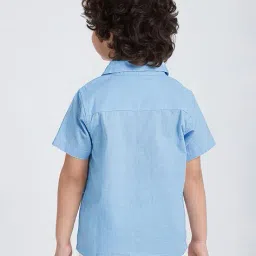 hopscotch Boys Embroidered Regular Fit Spread-Collar Shirt image 2