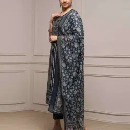 biba Women Embroidered 3-Piece Unstitched Dress Material image 2