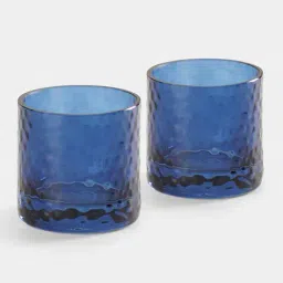 pure home and living Set of 2 Textured Glass Tealight Candle Holders image 2
