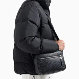 armani exchange Men Elba Messenger Bag with Detachable Strap image 2