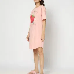 yousta Women Graphic Print Cotton Nightshirt image 2