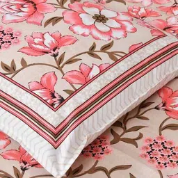 bombay spreads 180 TC Floral Print King Bedsheet with Pillow Covers image 2