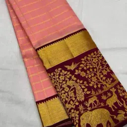 svaraa Women Striped Saree with Contrast Border image 2