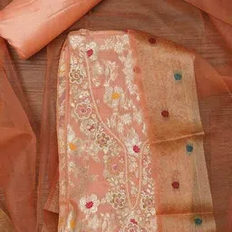 jaipur kurti Women Embroidered Unstitched Kurta & Bottom Dress Material with Dupatta image 2