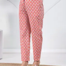 aramya Women Floral Print Pant with Drawstring Waist image 2