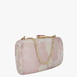 lino perros Women Floral Print Box Clutch with Chain Strap image 2