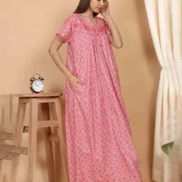 sweet dreams Women Printed Cotton Nighti image 2
