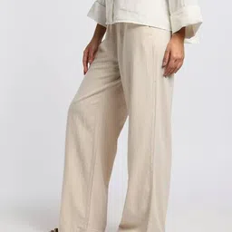 proearth by azorte Regular Fit Flat-Front Trousers image 2