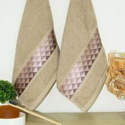 rangoli Set of 3 Geometric Print Cotton Bath Towels image 2