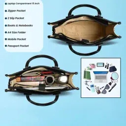 womanix Women Laptop Handbag with Adjustable Strap image 2