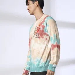 dnmx Men Tie & Dye Print Regular Fit Crew-Neck Sweatshirt image 2