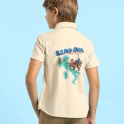 u.s. polo assn. Boys Embroidered Regular Fit Shirt with Spread Collar image 2