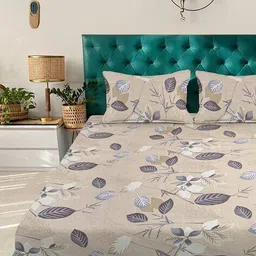 arrabi 350 TC Printed Super King-Size Bedsheet with Pillow Cover image 2